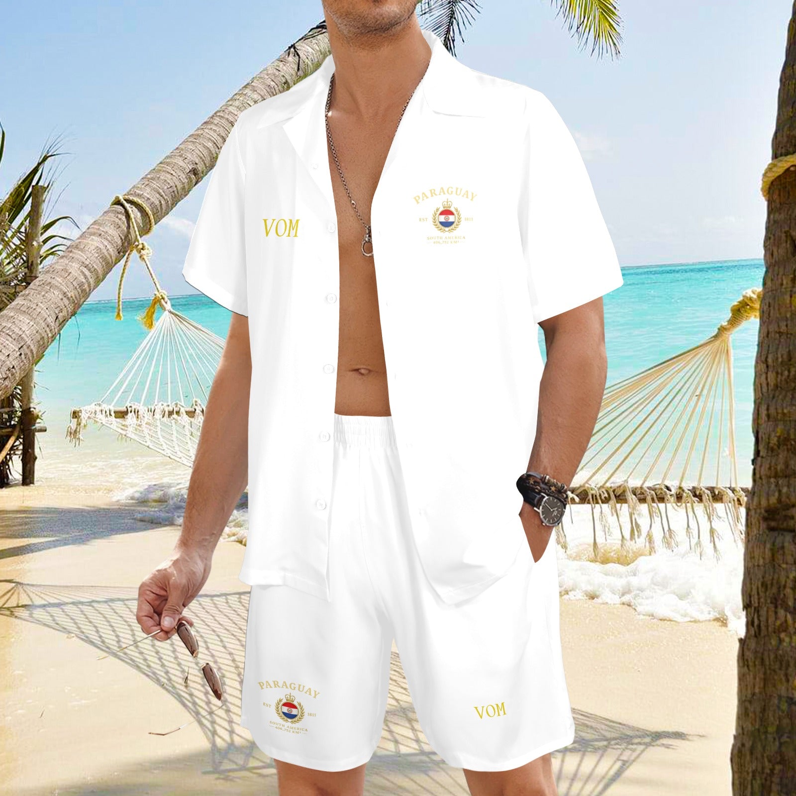Conjunto de verano Para hombre con diseño de Paraguay
