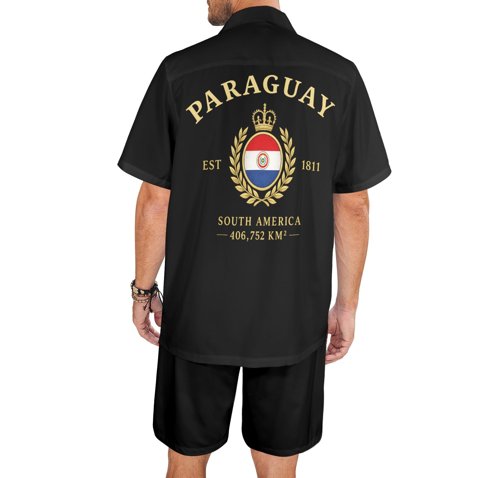 Conjunto veraniego para hombre con diseño de Paraguay