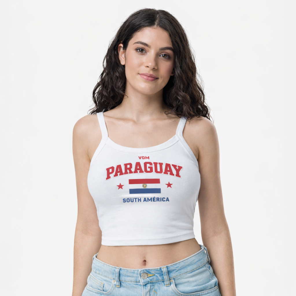 Camiseta de Paraguay tirantes de canalé para mujer