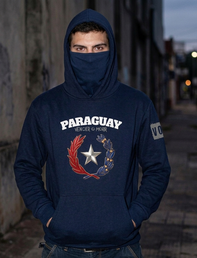 Sudadera de Paraguay para hombre con capucha y tapabocas