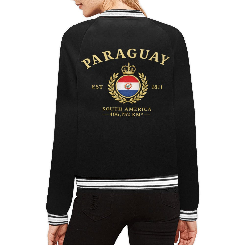 Chaqueta bomber para mujer con diseño de Paraguay
