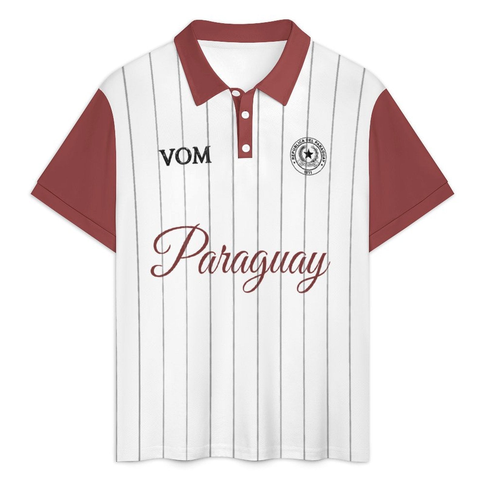 Conjunto polo y pantalón corto hombre con diseño de Paraguay