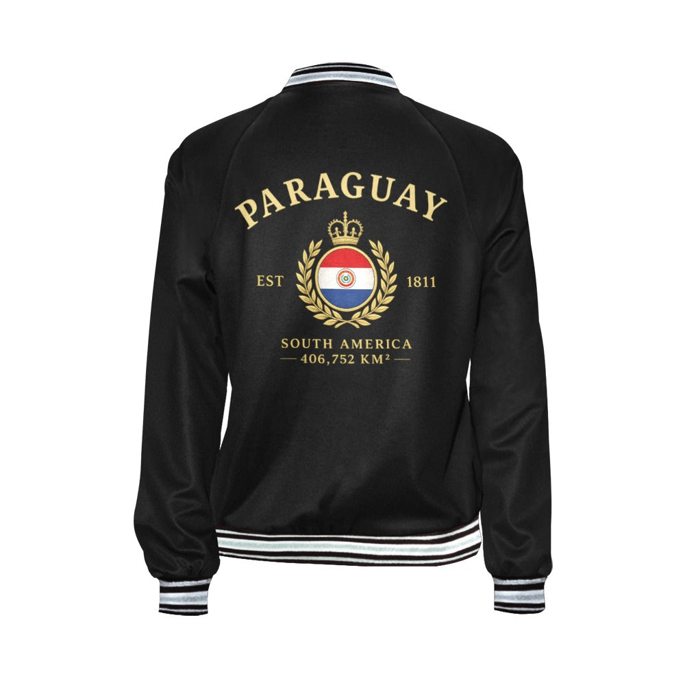 Chaqueta bomber para mujer con diseño de Paraguay