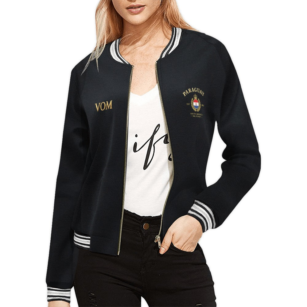 Chaqueta bomber para mujer con diseño de Paraguay