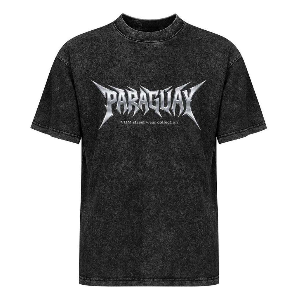 Camiseta con diseño frontal de Paraguay y efecto desgastado