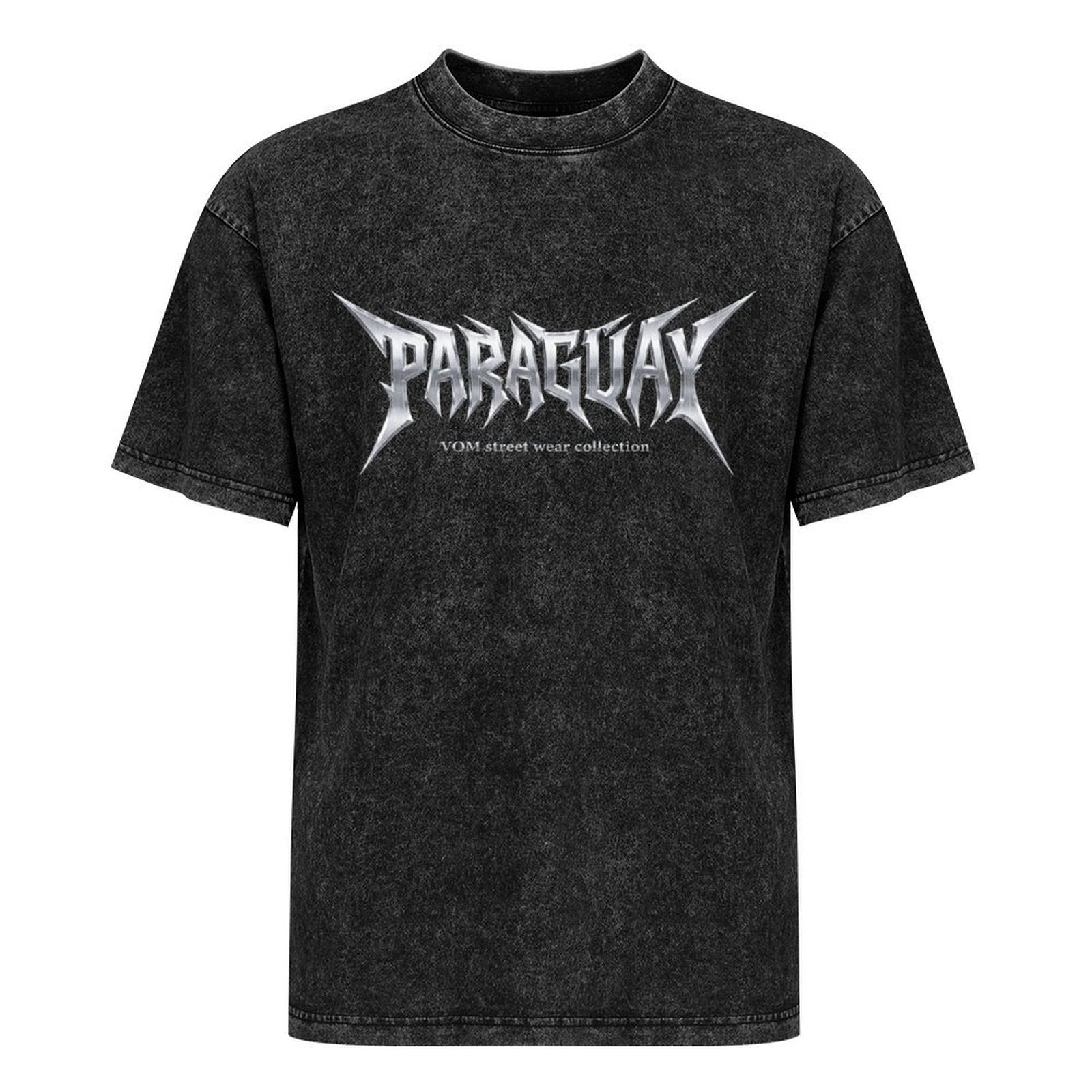 Camiseta con diseño frontal de Paraguay y efecto desgastado