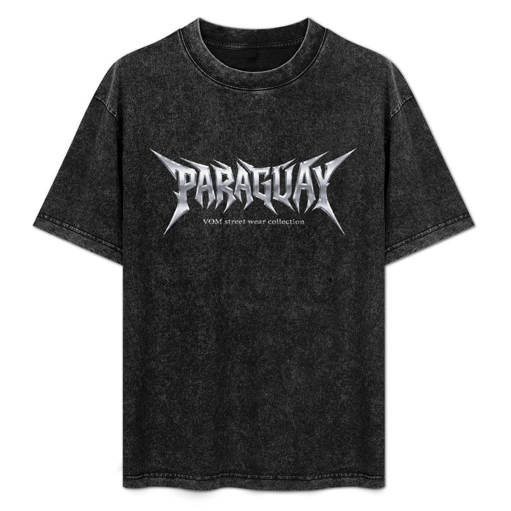 Camiseta con diseño frontal de Paraguay y efecto desgastado