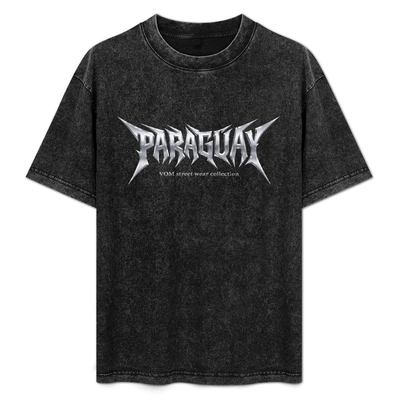 Camiseta con diseño frontal de Paraguay y efecto desgastado