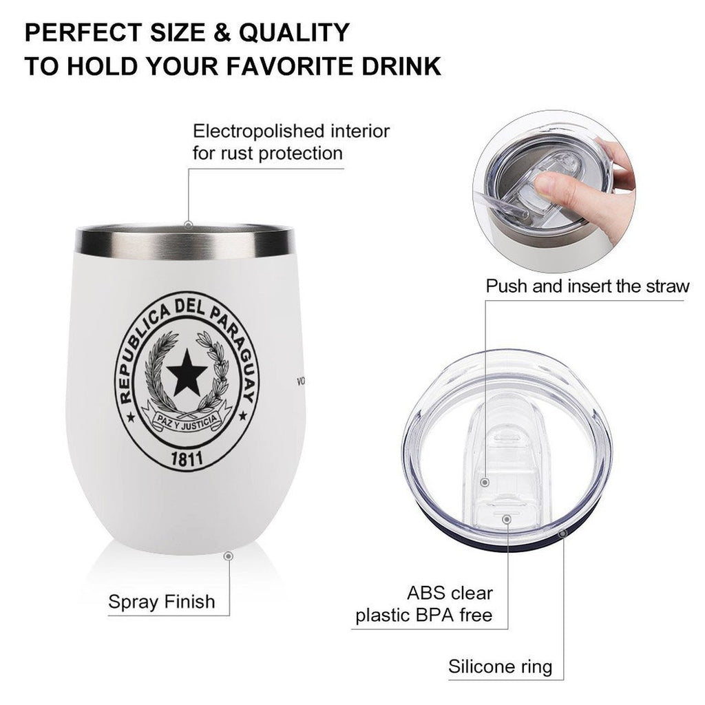 Vaso térmico con escudo de Paraguay (12Oz)