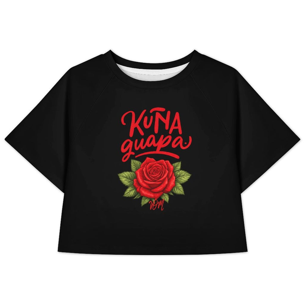 Camiseta de poliéster corta con estampado kuña guapa